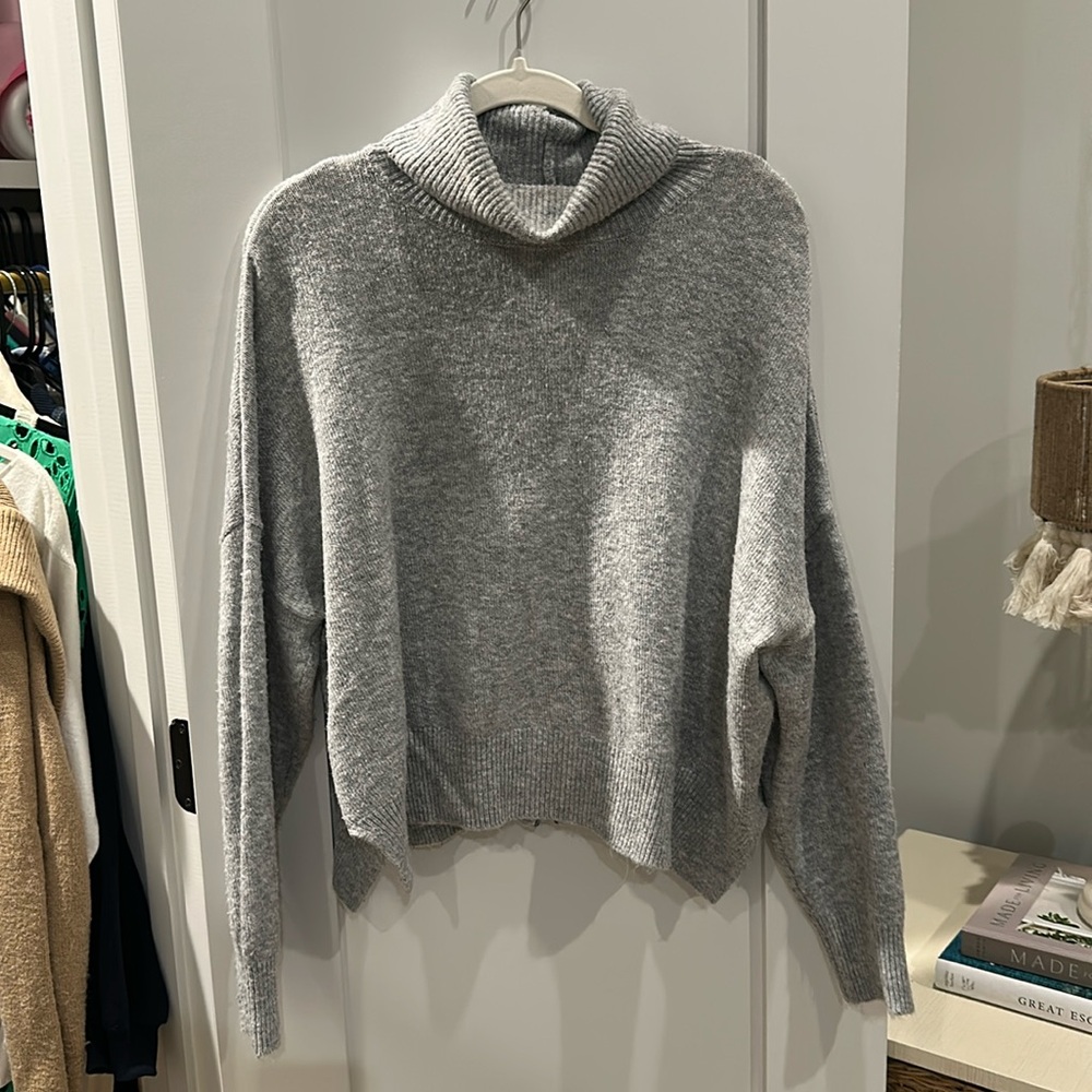 Zippered Grey Turtleneck